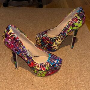 Steve Madden Colorful Bejeweled Pumps